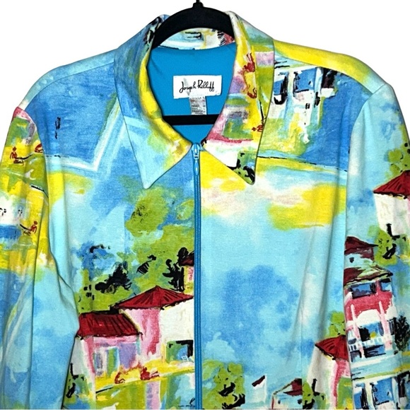 Joseph Ribkoff Art to Wear European-Inspired Vibrant Full Zip Jacket, 18 (XL) - Picture 3 of 11